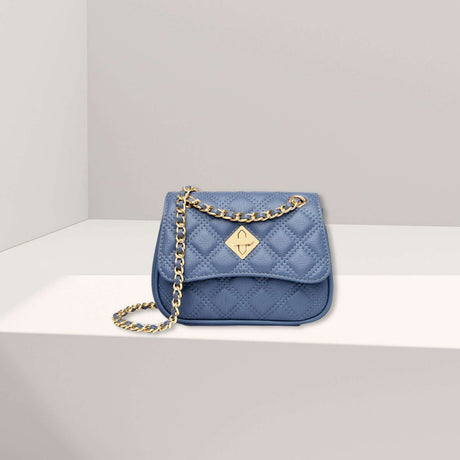 Aemon lederen schoudertas staalblauw