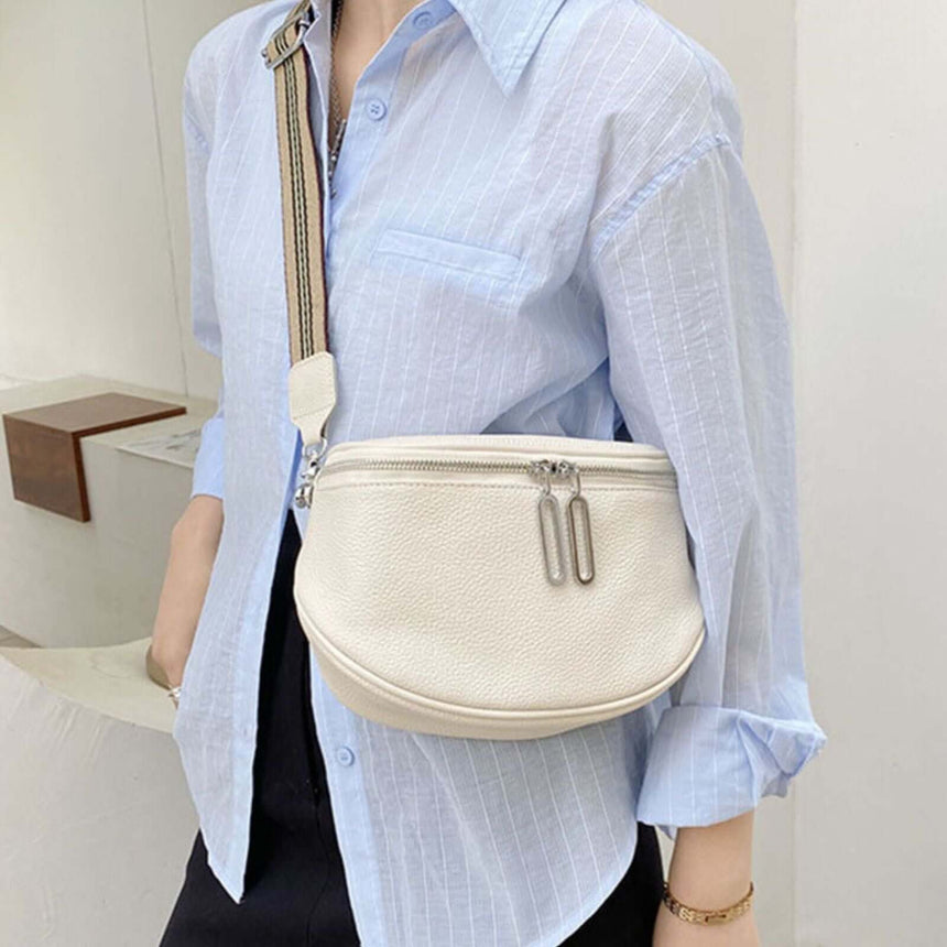 Addie lederen crossbody geel