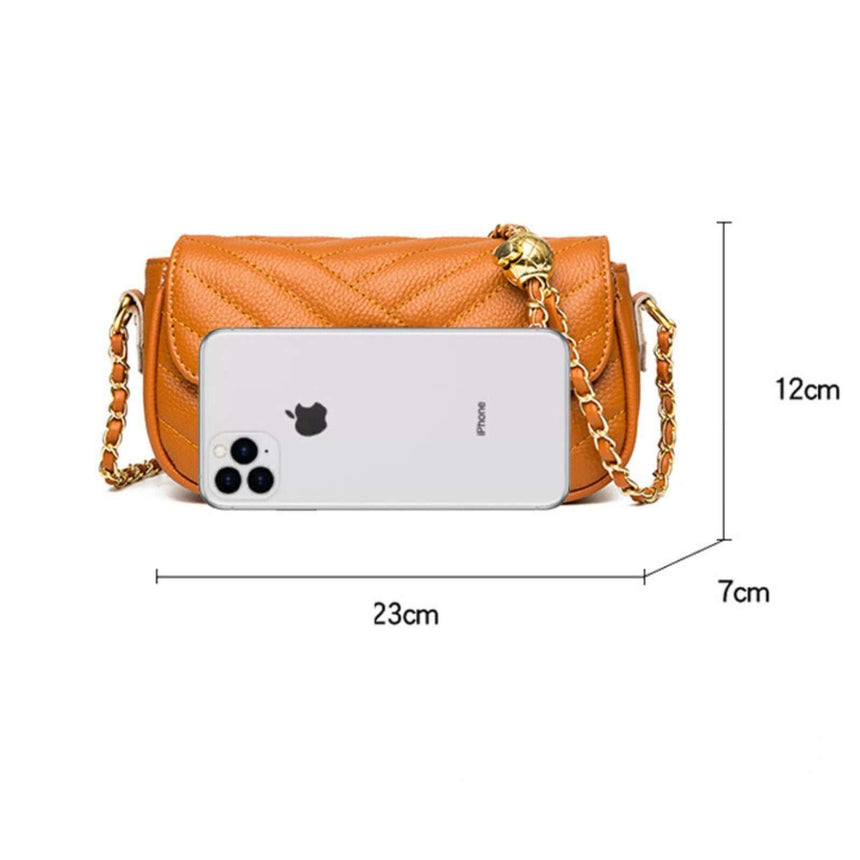 Abdon lederen schoudertas oranje