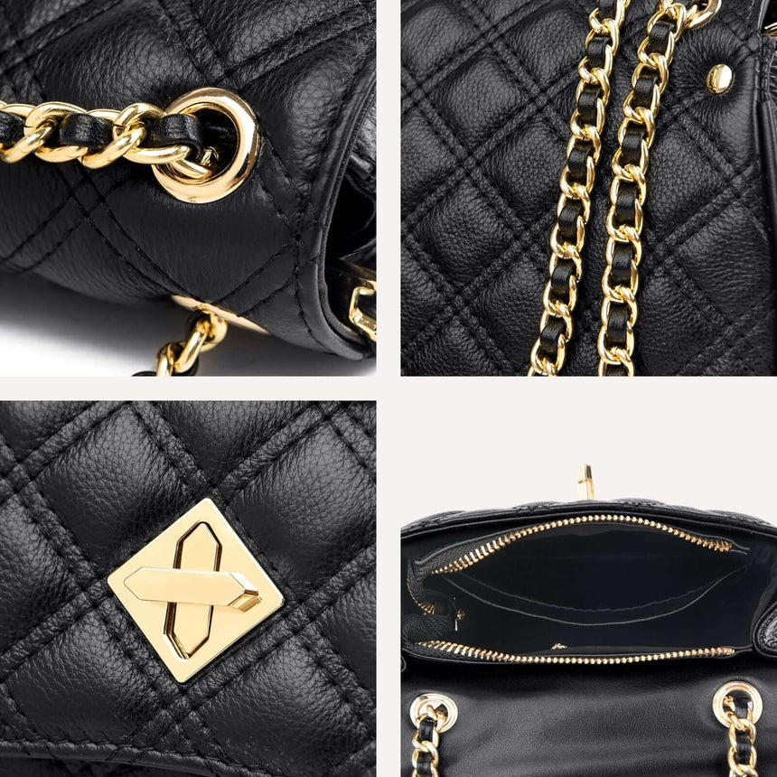 Aemon lederen schoudertas staalblauw