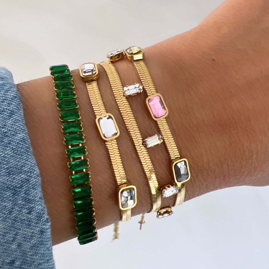 Livé snake armband met zirkonia multicolor