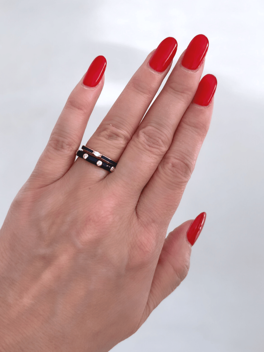 Inuk ring blauw met steentje