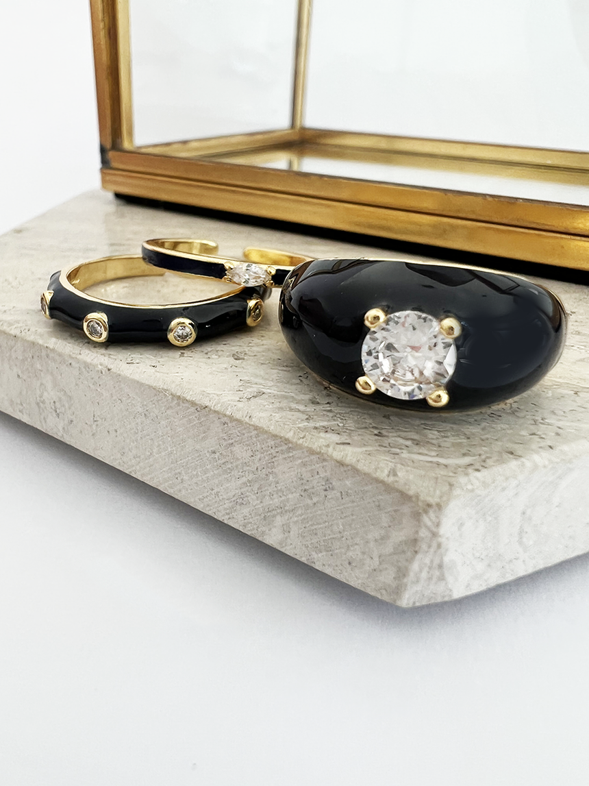 Iren statement ring blauw met steen