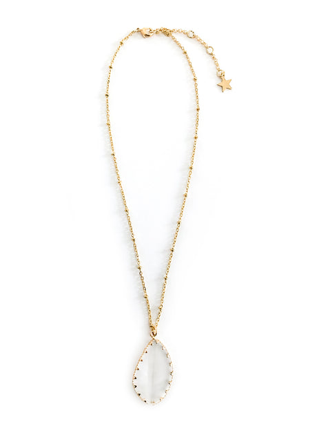 KETTING MET HANGER VAN KRISTAL - TRANSPARANT