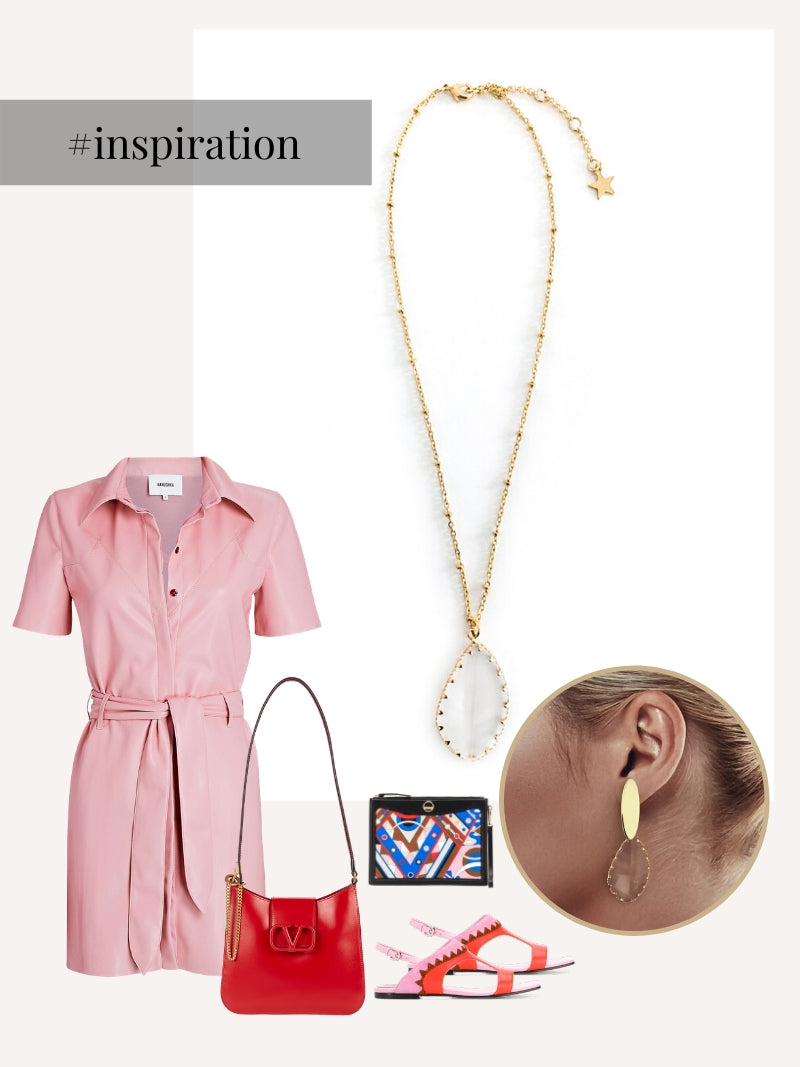 KETTING MET HANGER VAN KRISTAL - TRANSPARANT