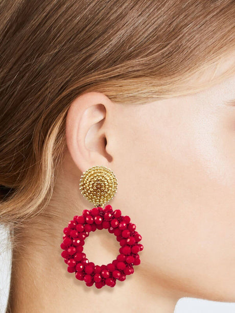 Kati ronde statement oorbellen rood