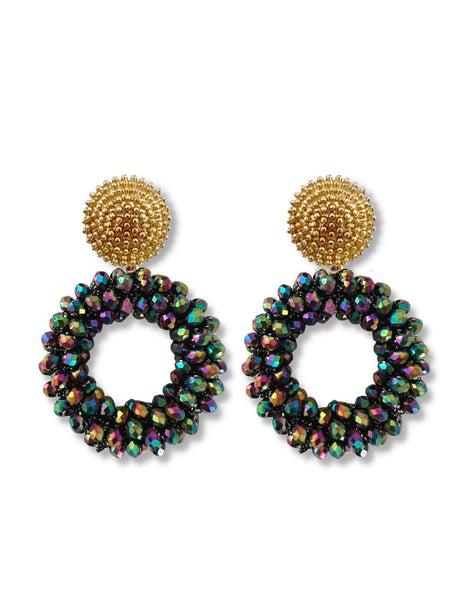 Kaye ronde statement oorbellen multicolor