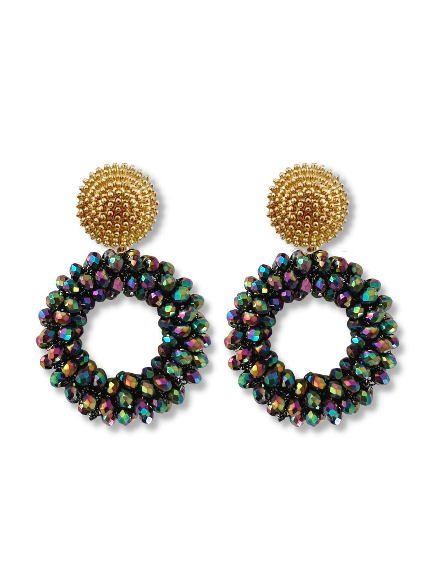 Kaye ronde statement oorbellen multicolor