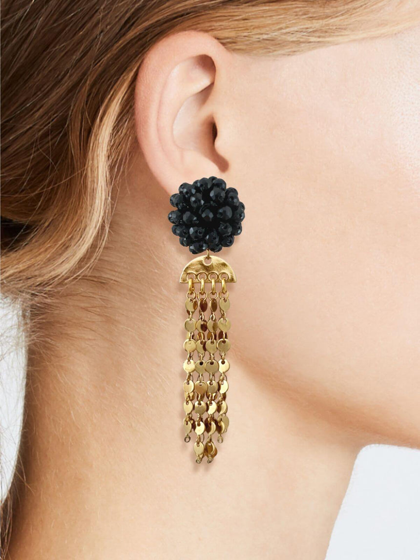 Kees statement oorbellen zwart