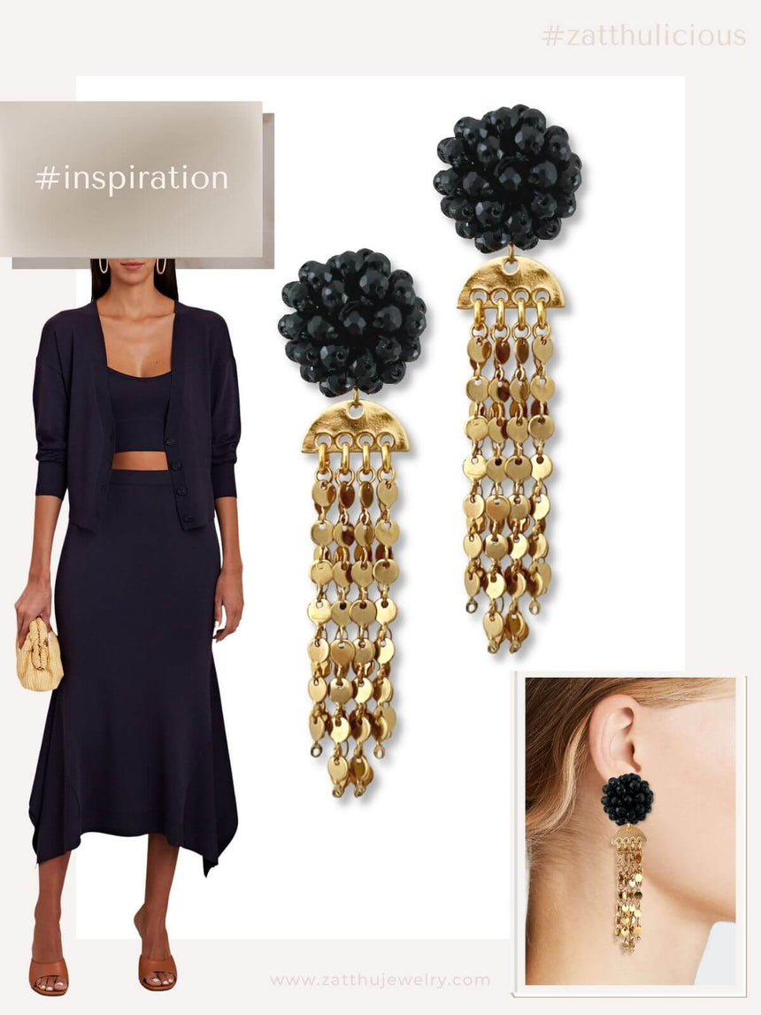 Kees statement oorbellen zwart