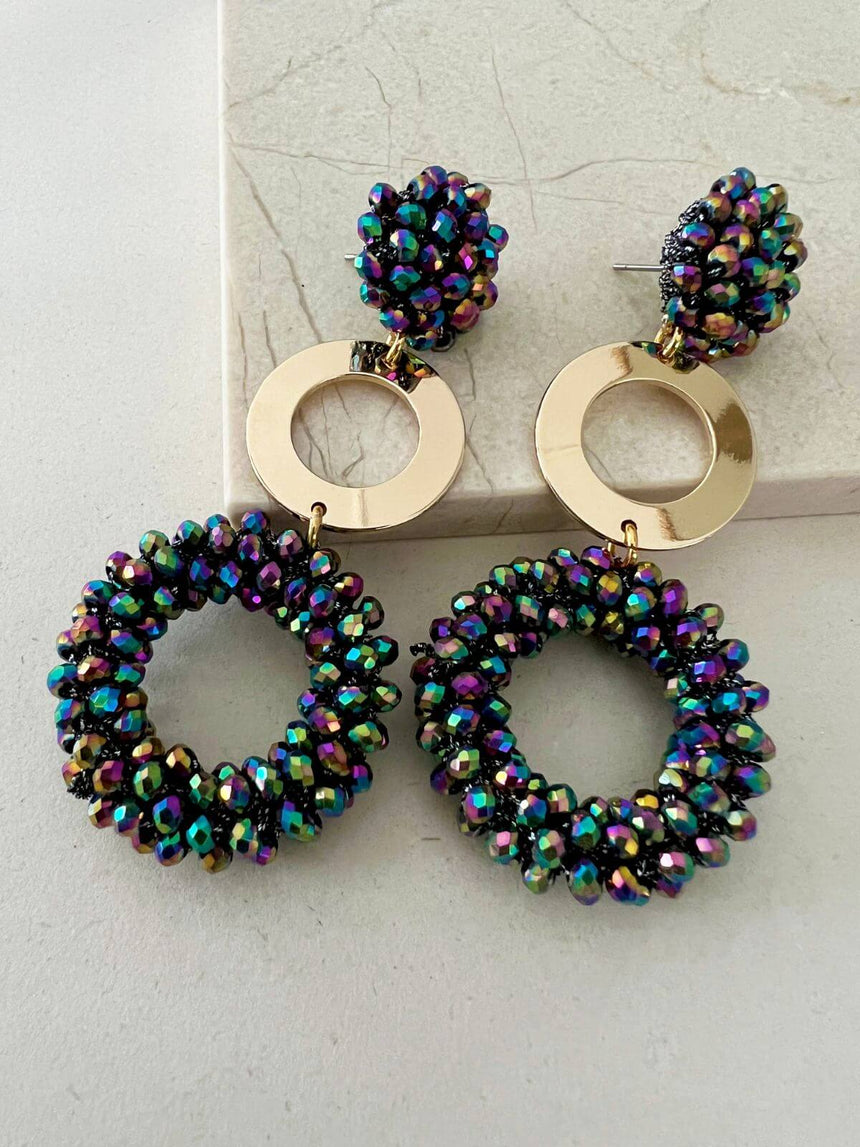 Kess statement kralen oorbellen multicolor