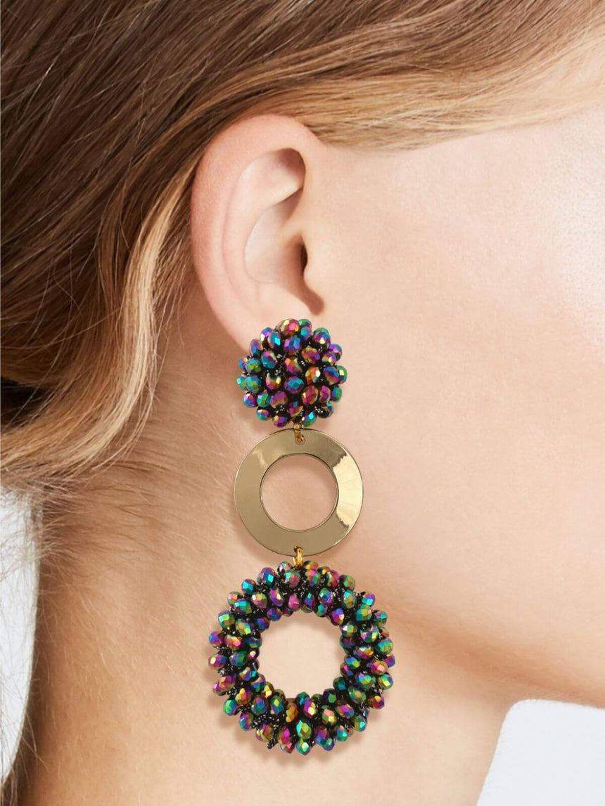 Kess statement kralen oorbellen multicolor