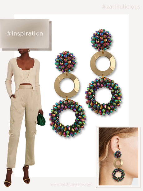 Kess statement kralen oorbellen multicolor