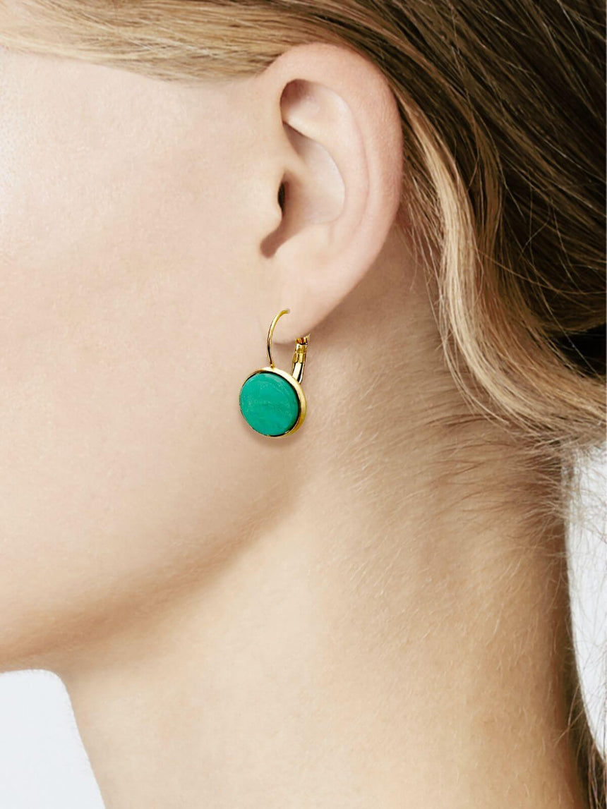 Kiki oorbellen met mintgroene steen