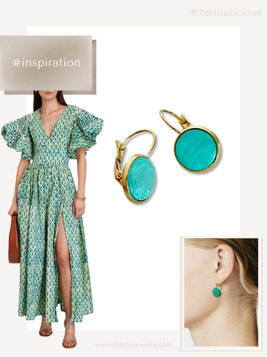 Kiki oorbellen met mintgroene steen