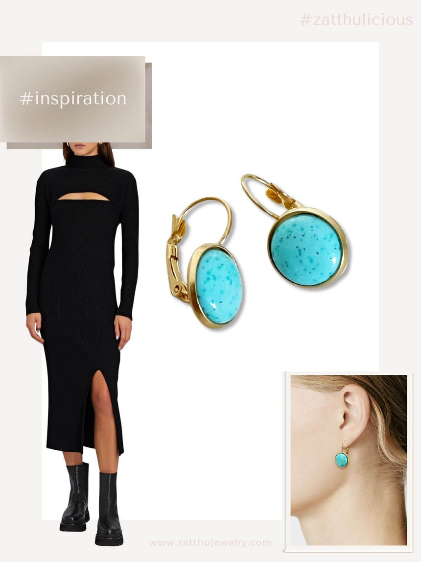 Kila oorbellen met turquoise steen