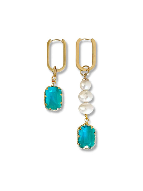 Kimm asymmetrische pareloorbellen met kristal