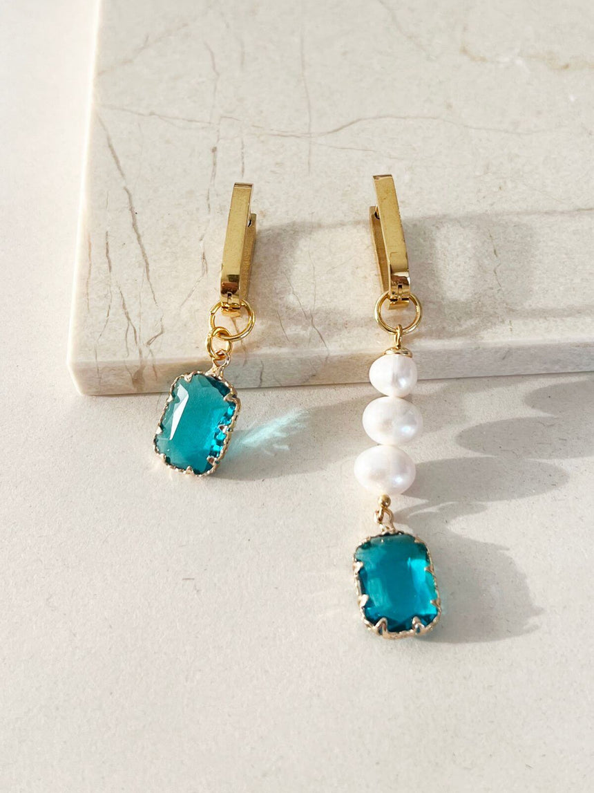 Kimm asymmetrische pareloorbellen met kristal