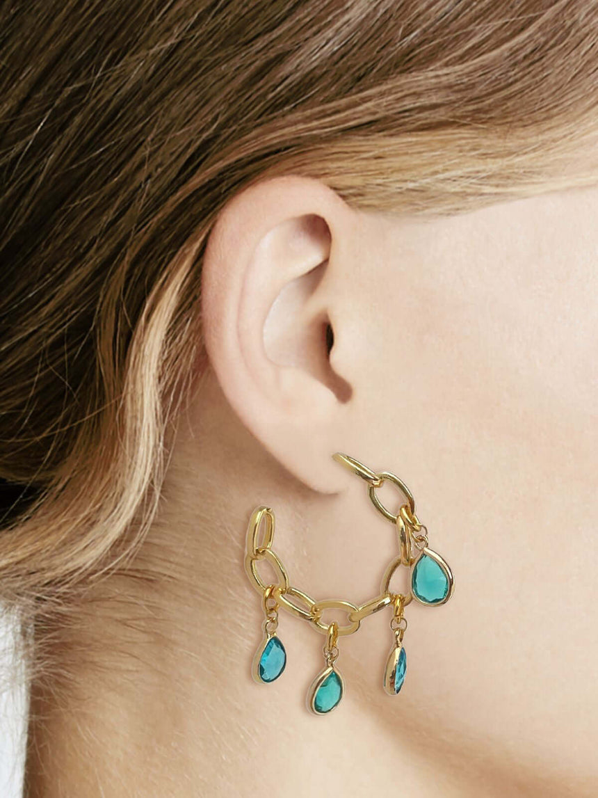 Kira oorringen met kristal