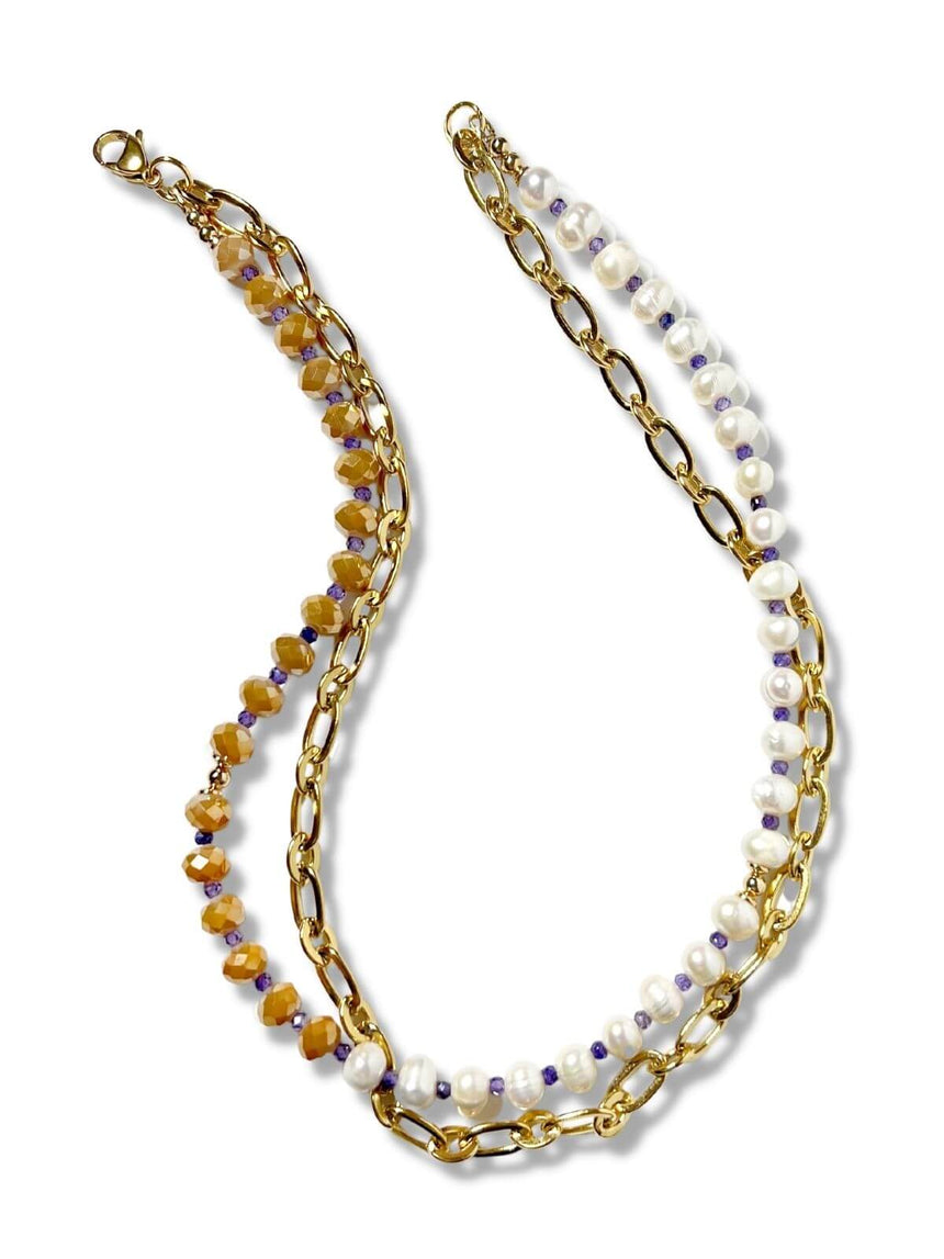 Kitt dubbele ketting met parels