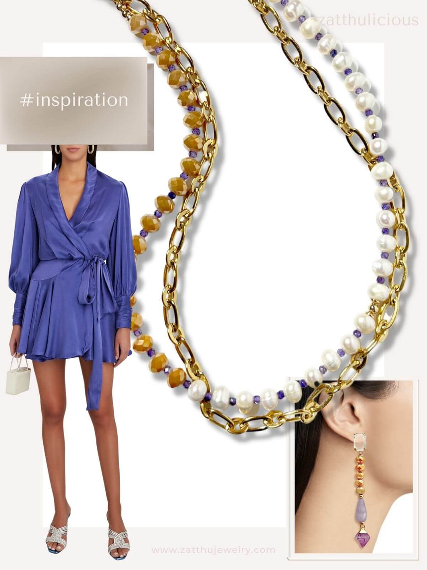 Kitt dubbele ketting met parels