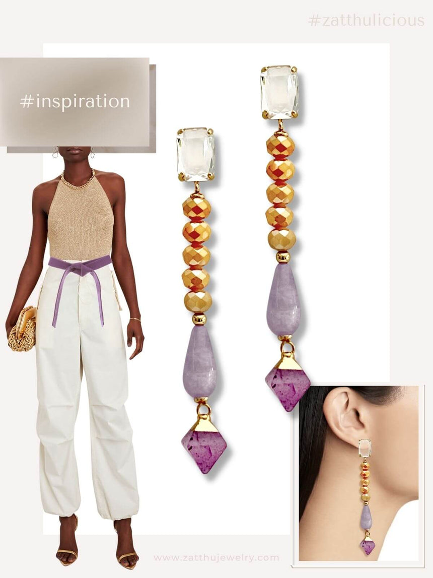 Kory statement oorbellen multicolor