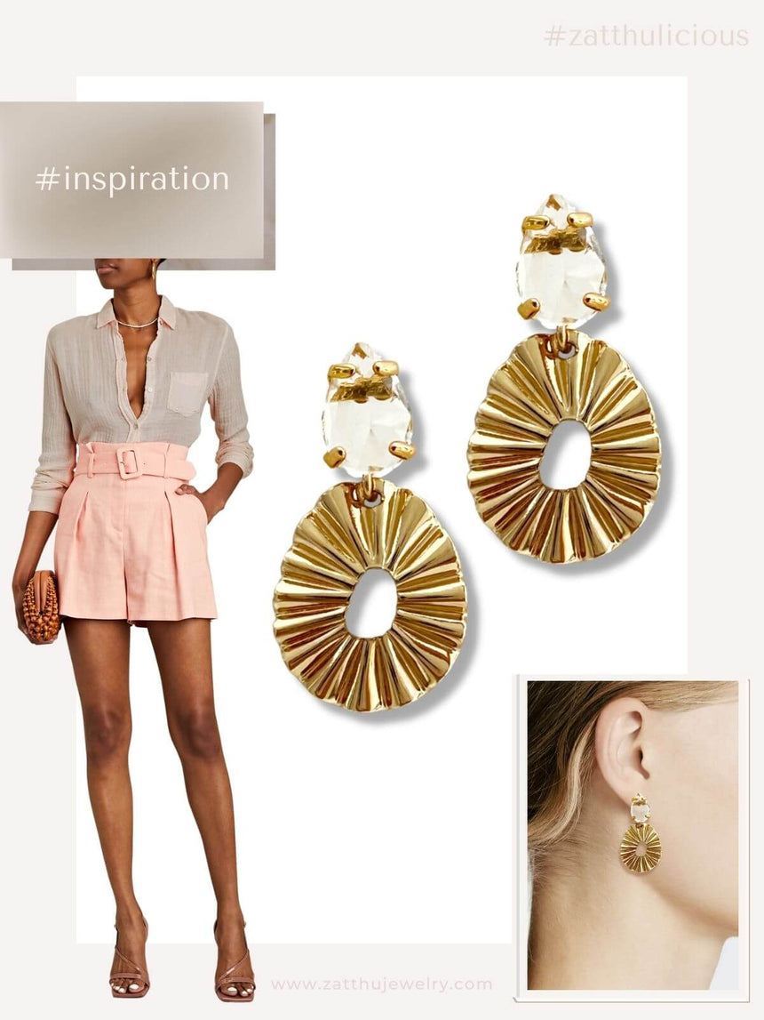 Kriz goudkleurige oorbellen met kristal