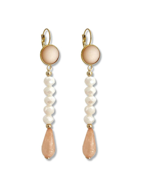 Lady oorhangers met resin oranje