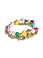 Leen armband set van 2 multicolor