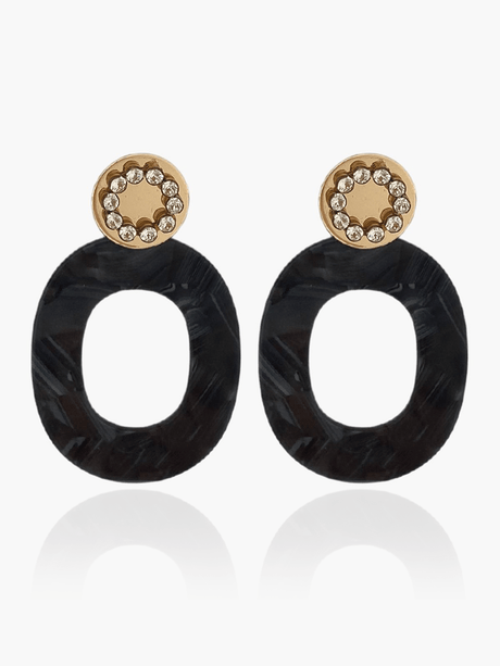 Hewa zwarte oorbellen van resin