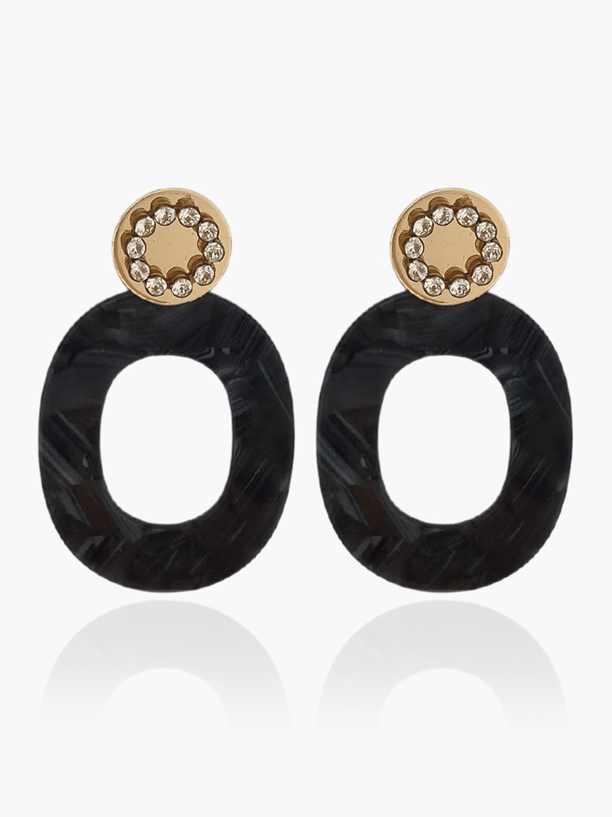 Hewa zwarte oorbellen van resin