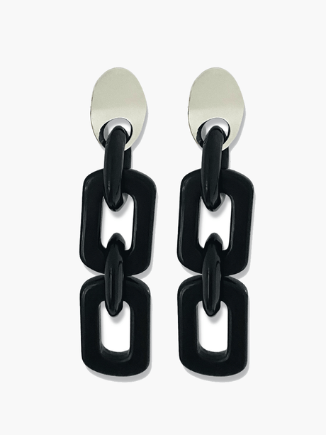 Ibby oorbellen met zwarte schakels