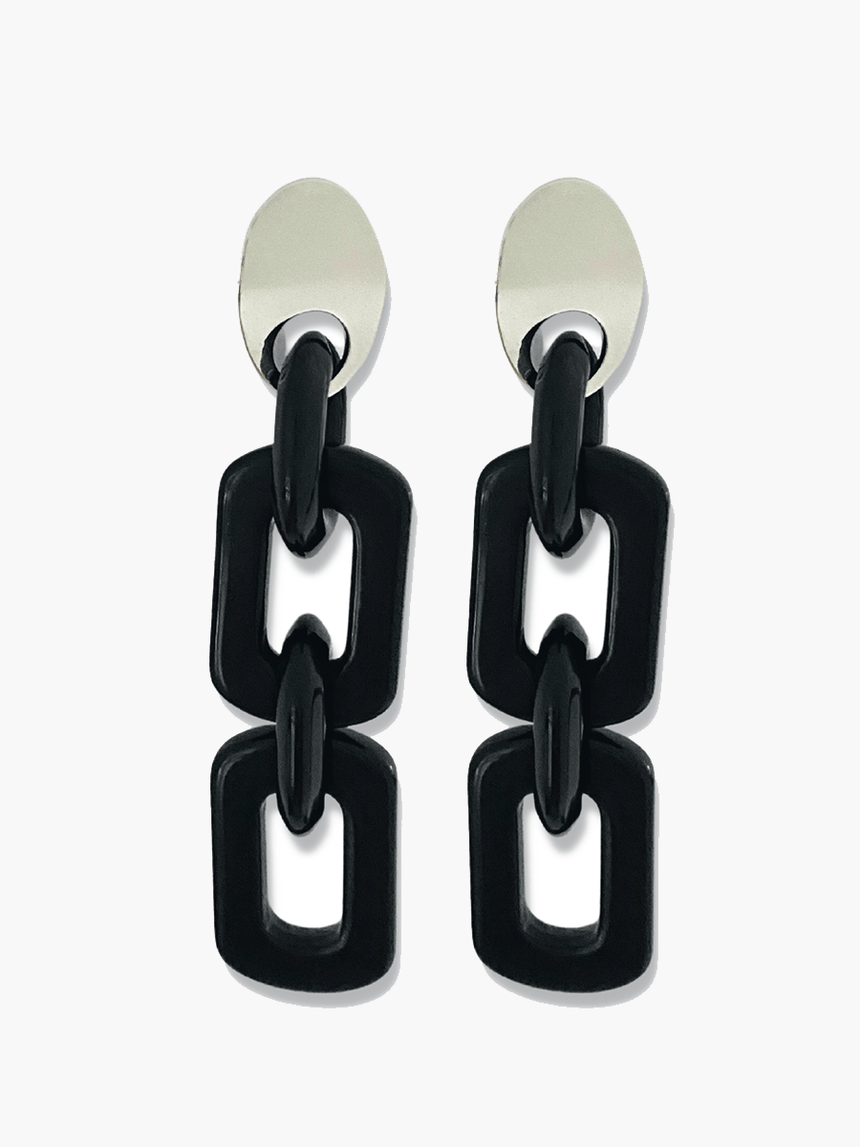 Ibby oorbellen met zwarte schakels