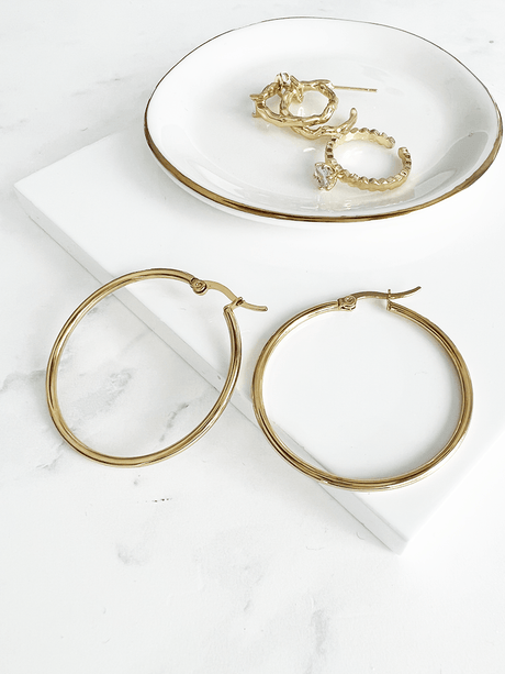 Iefe stainless steel oorringen goud