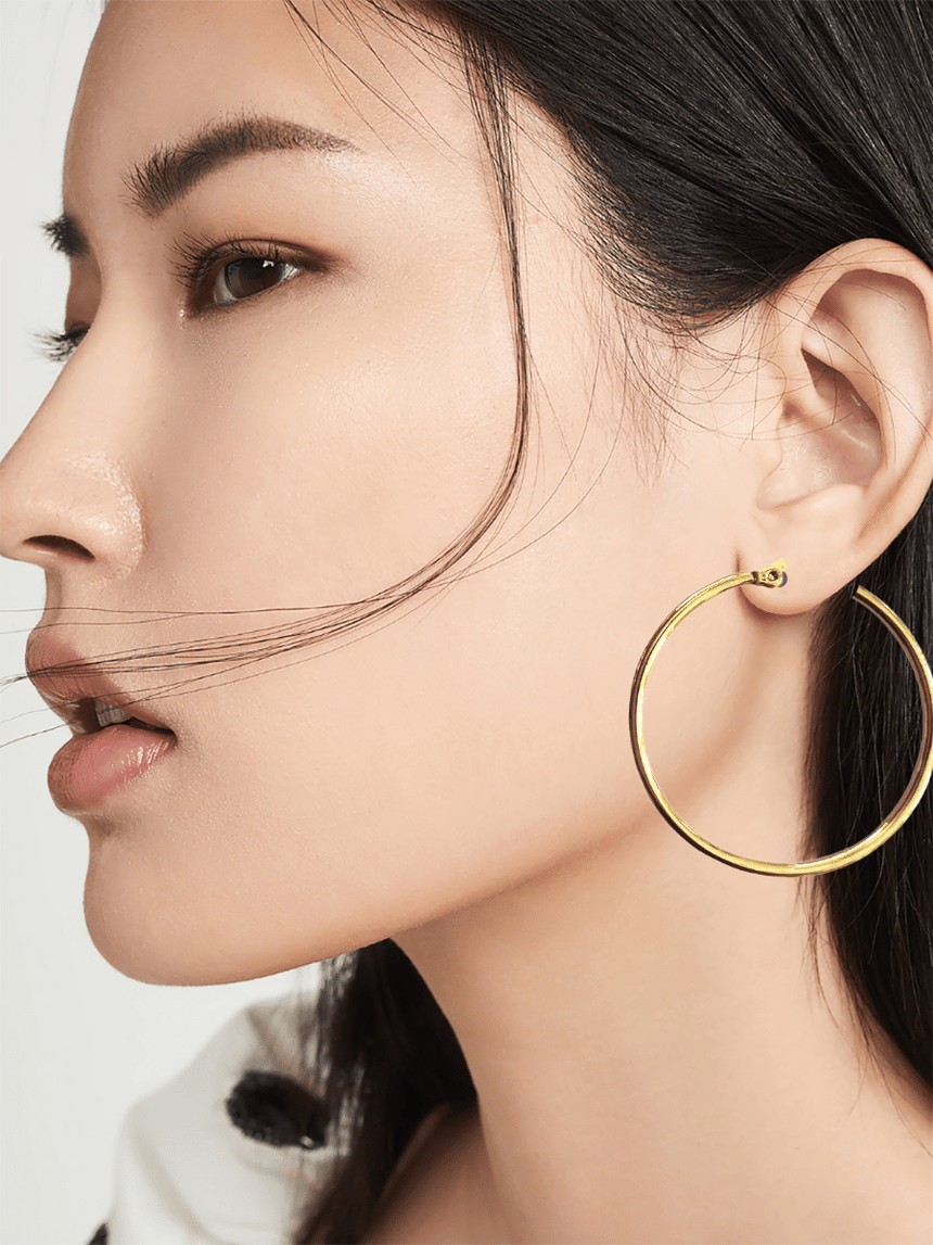 Iefe stainless steel oorringen goud