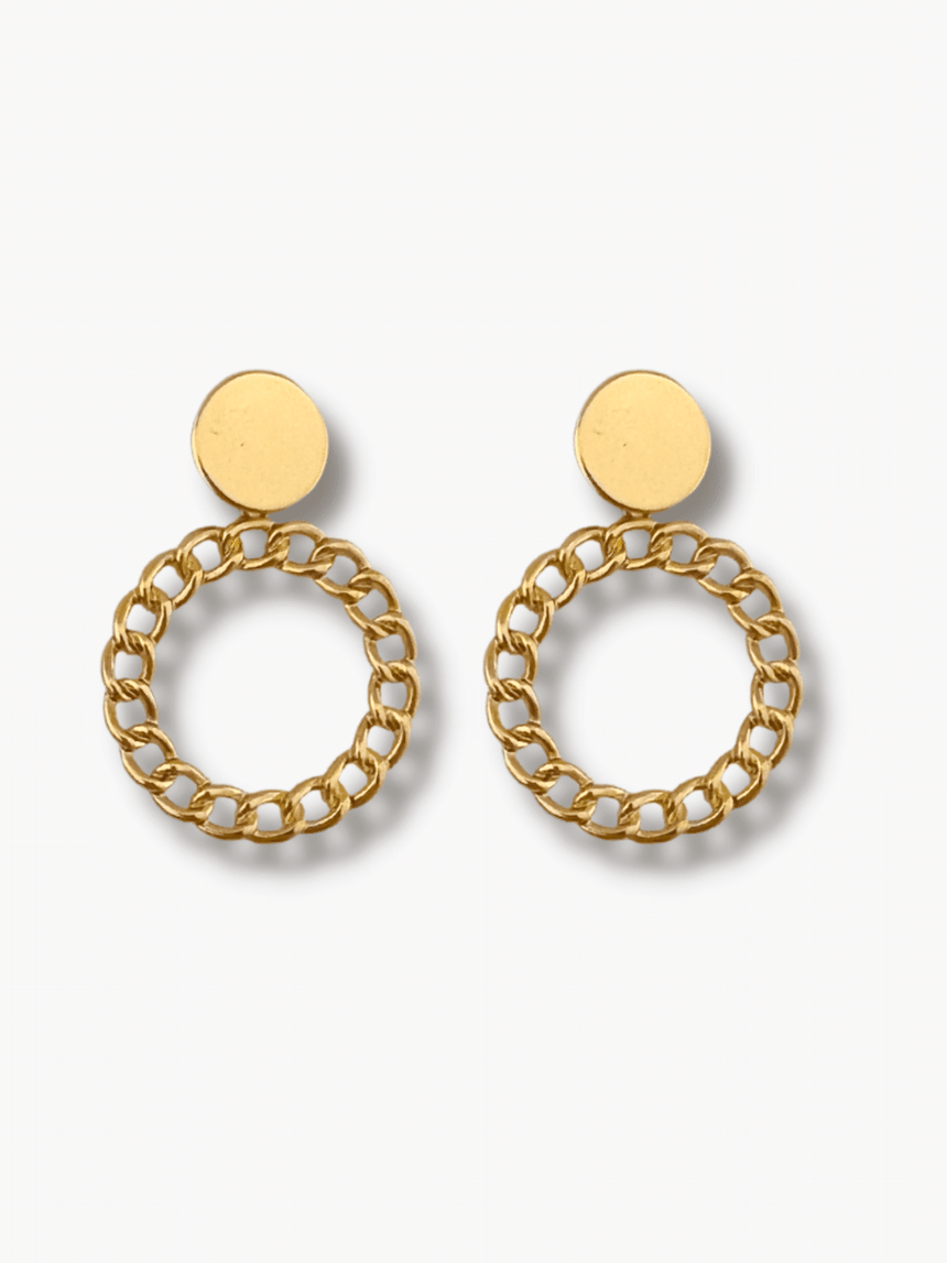 Iena statement oorbellen schakel goud