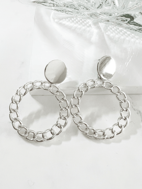 Ieta statement oorbellen schakel zilver