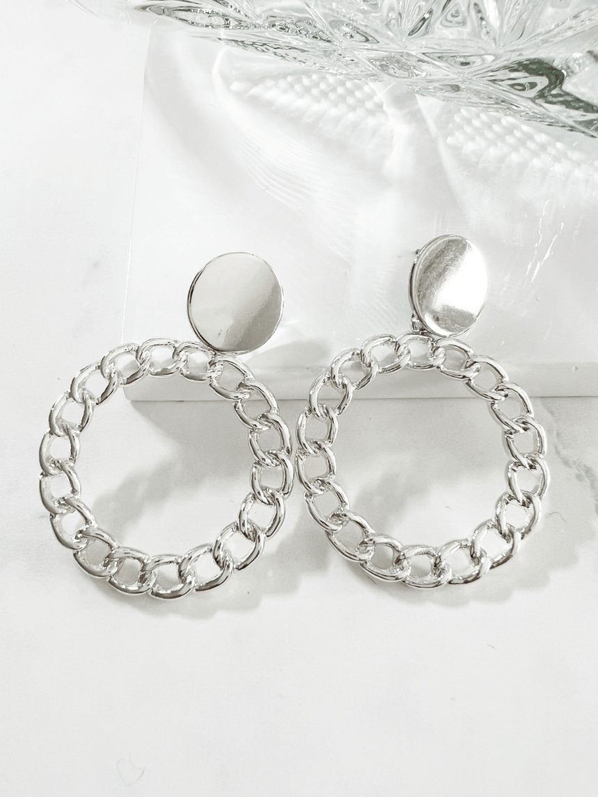 Ieta statement oorbellen schakel zilver