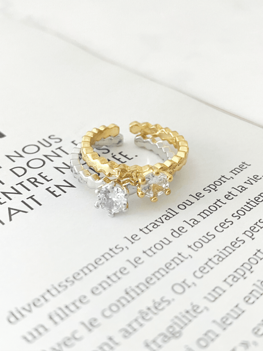 Ilfje ring met kristal zilver