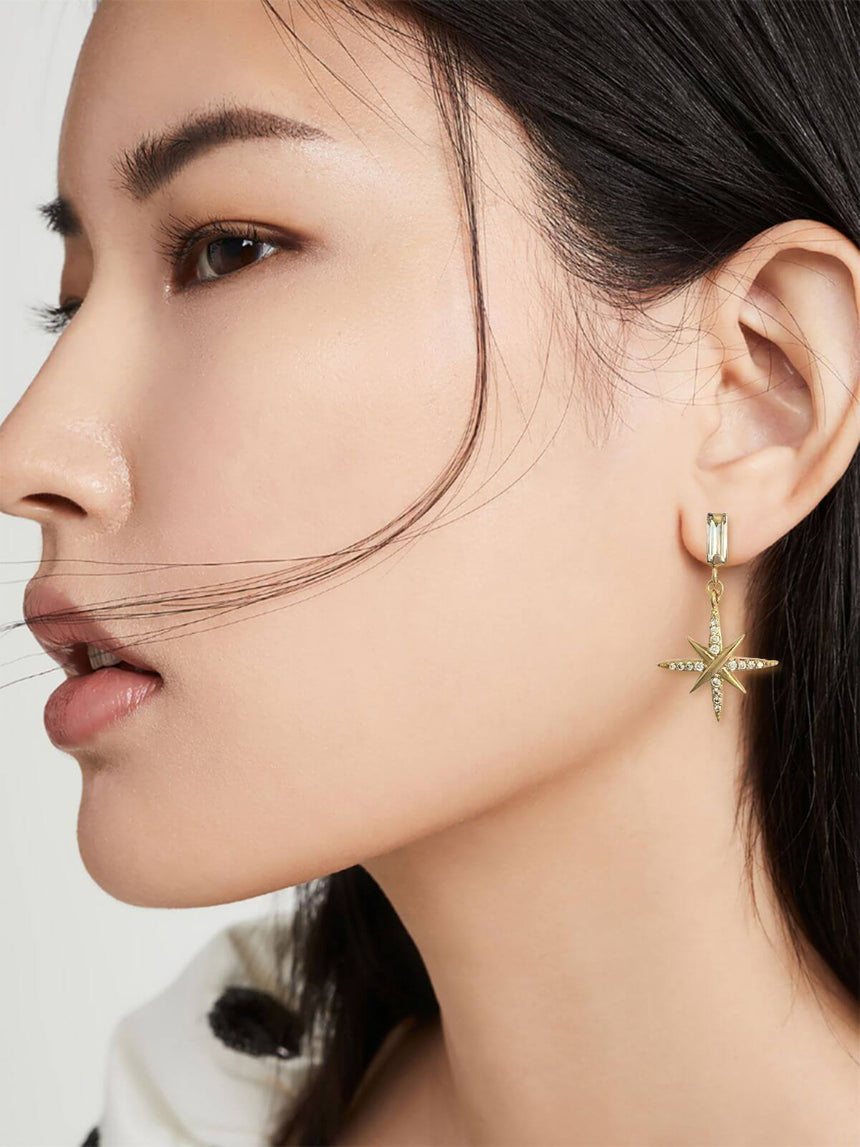 Jena oorbellen met ster verguld