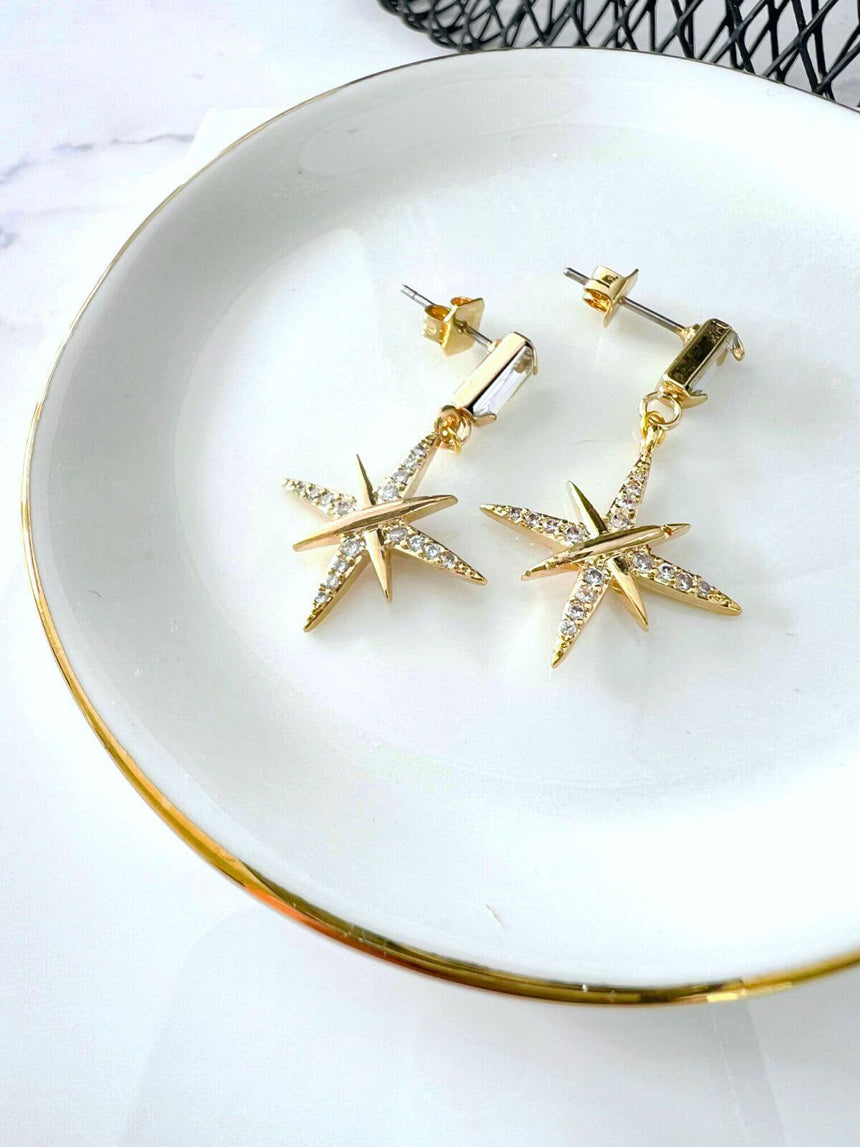 Jena oorbellen met ster verguld