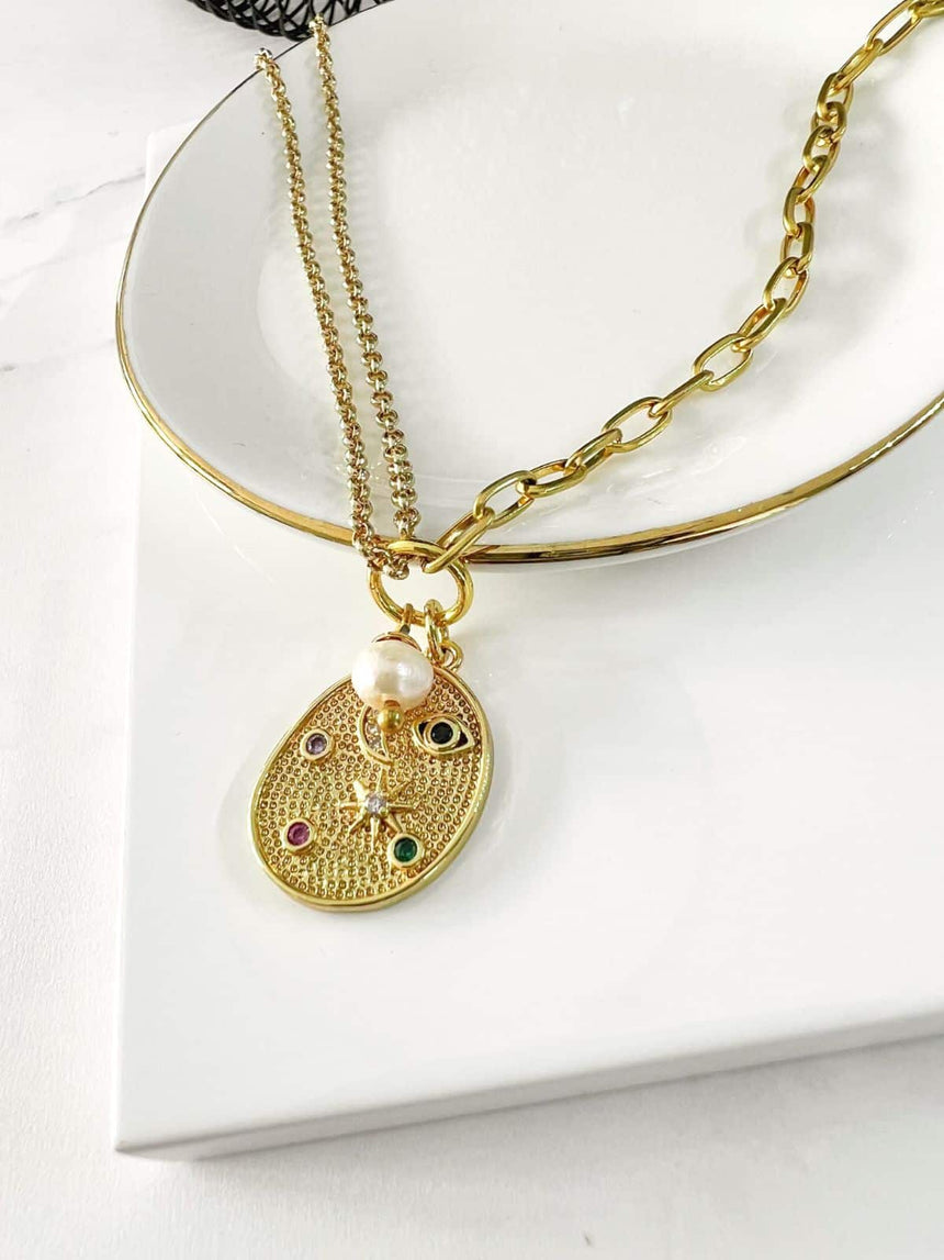 Jent ketting met hanger en parel