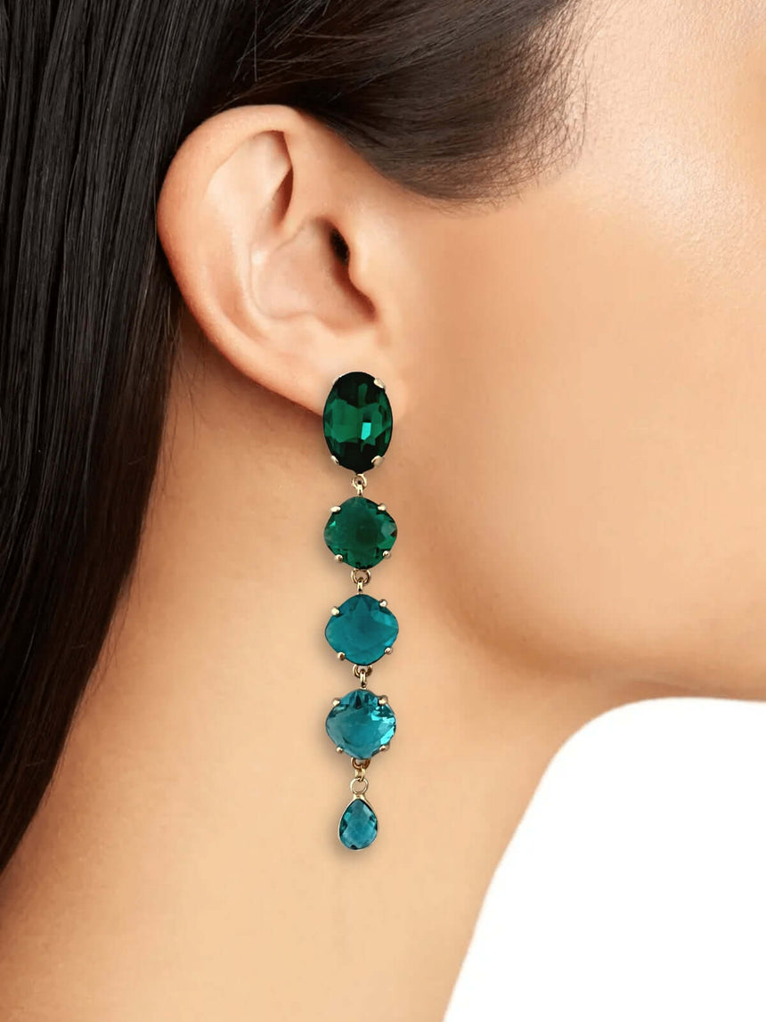 Joli oorbellen groen kristal