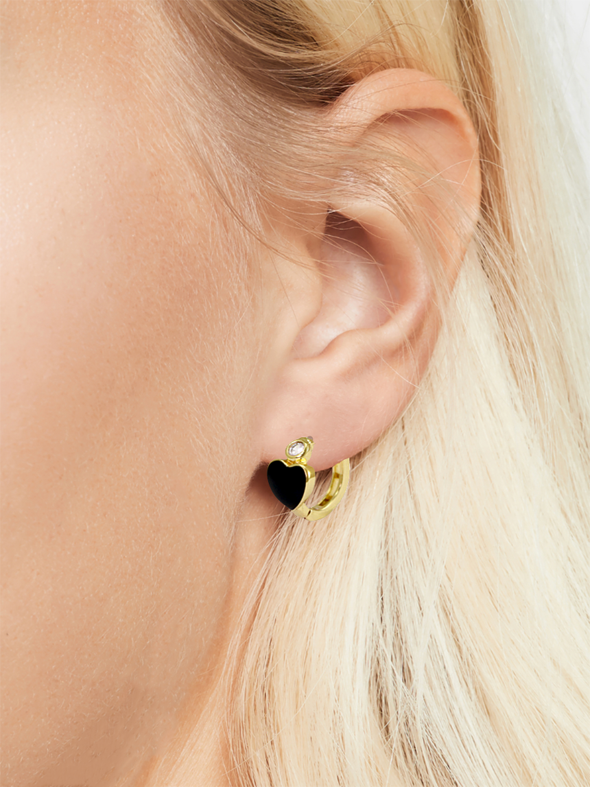 Imme oorringetje met zwart hartje