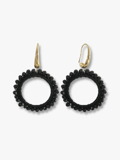 Inas oorbellen met zwarte kraaltjes