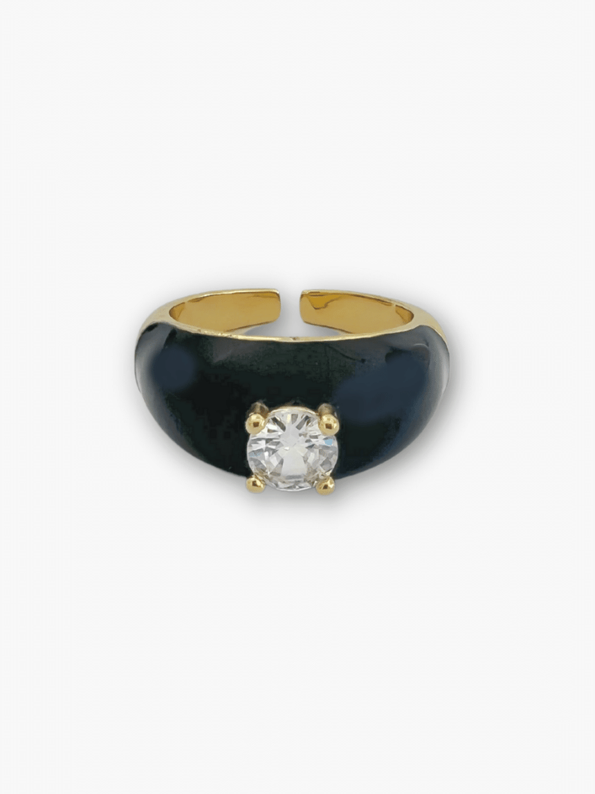 Iren statement ring blauw met steen