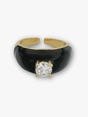 Ires statement ring zwart met steen