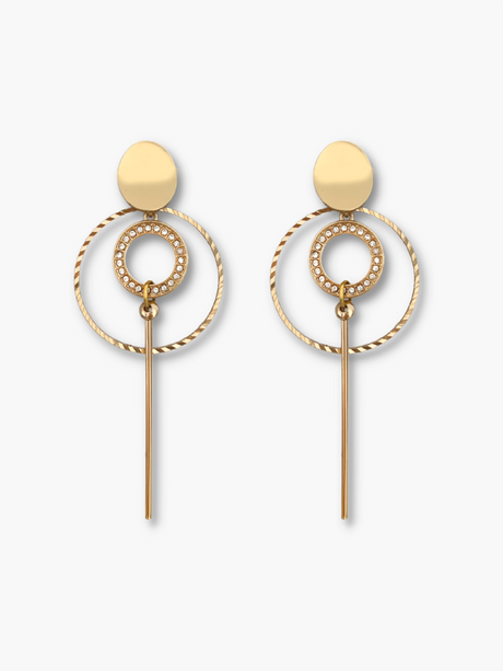 Irge lange goudkleurige oorbellen