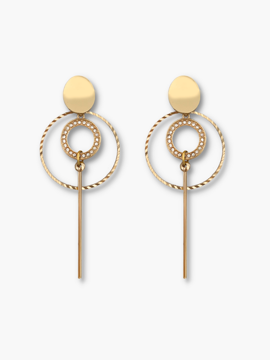 Irge lange goudkleurige oorbellen