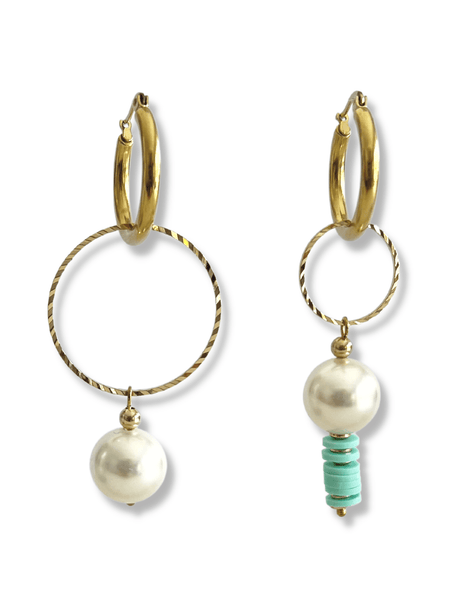 Isez veelzijdige turquoise oorringen